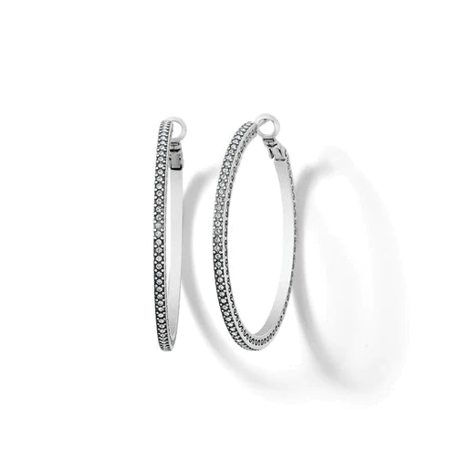 Brighton | Meridian Thin Large Hoop in Silver Tone - bestdisneylandrvpark