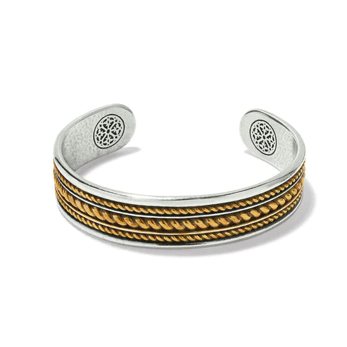 Brighton | Monete Narrow Cuff Bracelet in Silver and Gold Tone - bestdisneylandrvpark