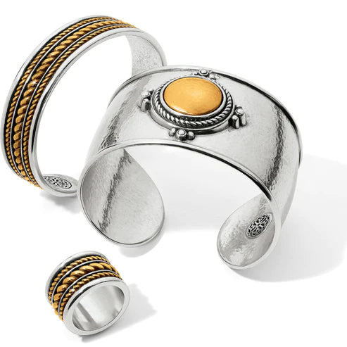 Brighton | Monete Narrow Cuff Bracelet in Silver and Gold Tone - bestdisneylandrvpark