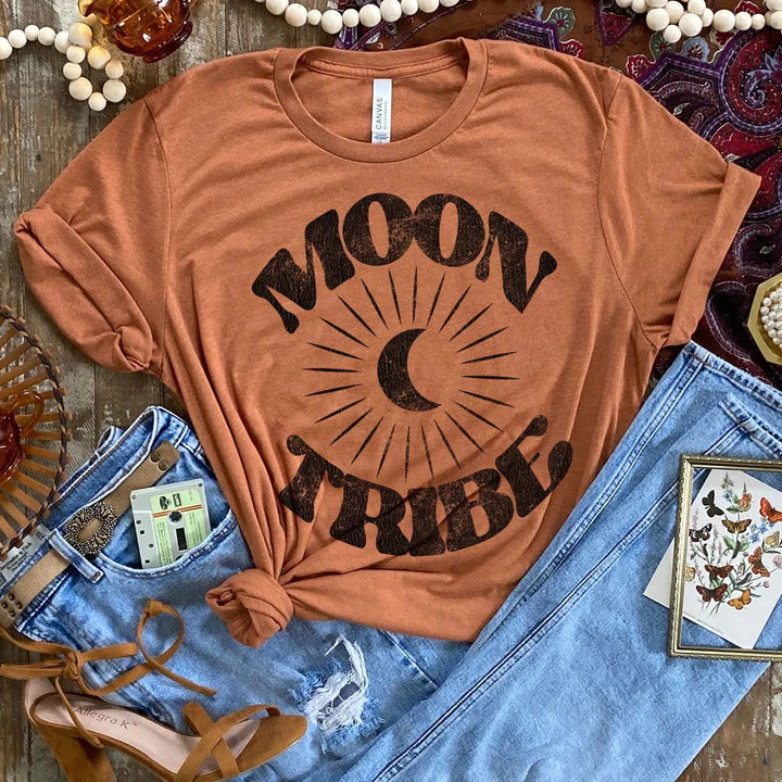 Online Exclusive | Moon Tribe Short Sleeve Graphic Tee in Harvest Brown - bestdisneylandrvpark