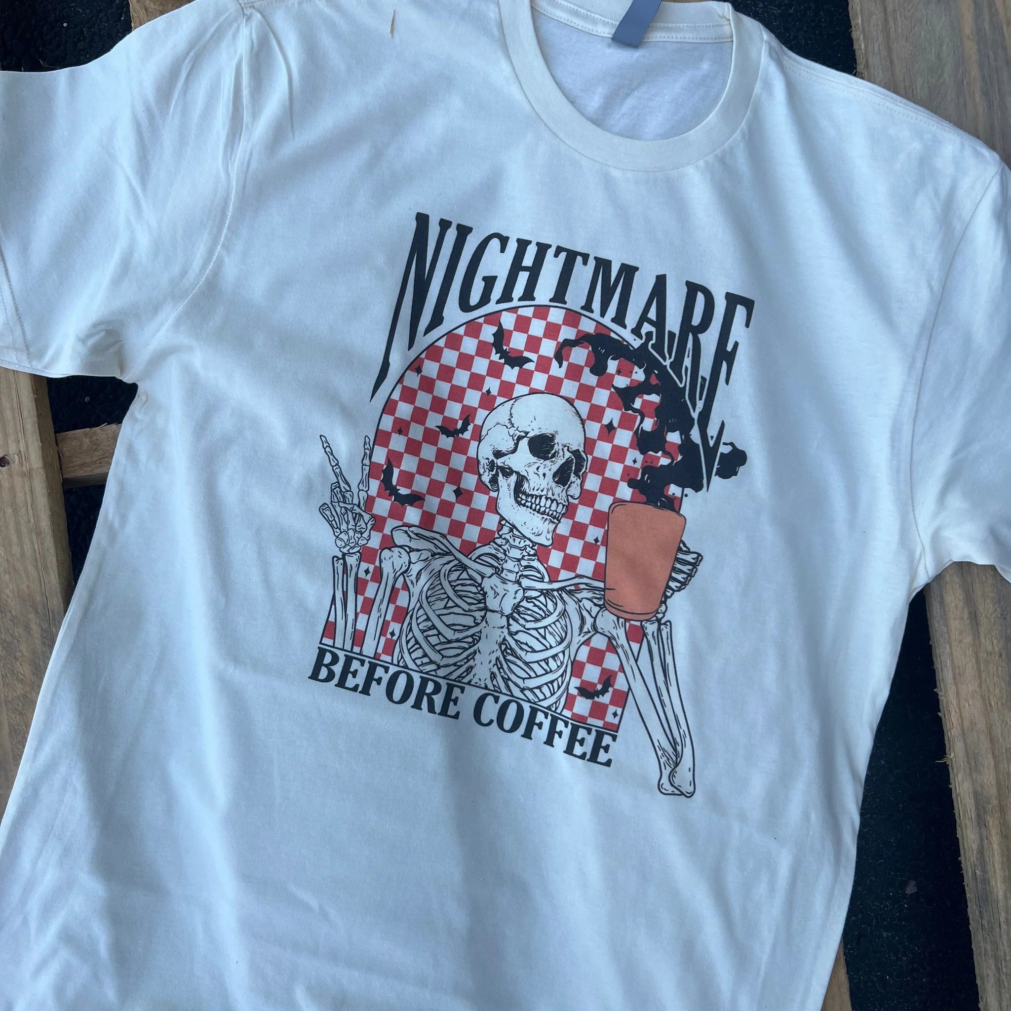 Online Exclusive | Nightmare Before Coffee Short Sleeve Graphic Tee in White - bestdisneylandrvpark