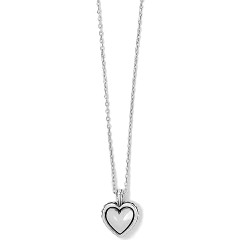 Brighton | Pretty Tough Bold Heart Petite Necklace in Silver Tone - bestdisneylandrvpark