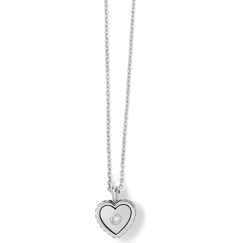 Brighton | Pretty Tough Bold Heart Petite Necklace in Silver Tone - bestdisneylandrvpark