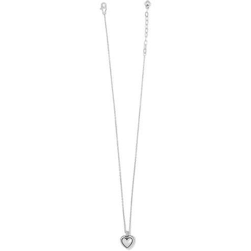 Brighton | Pretty Tough Bold Heart Petite Necklace in Silver Tone - bestdisneylandrvpark