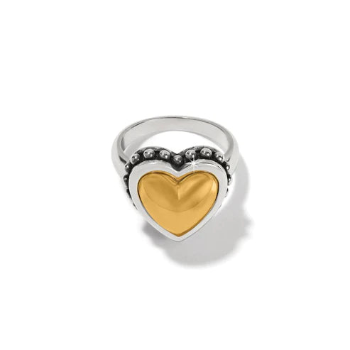 Brighton | Pretty Tough Bold Heart Ring in Gold and Silver Tone - bestdisneylandrvpark