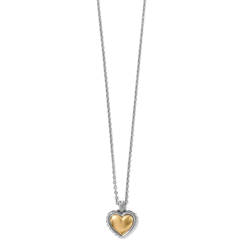 Brighton | Pretty Tough Bold Two Tone Heart Petite Necklace - bestdisneylandrvpark