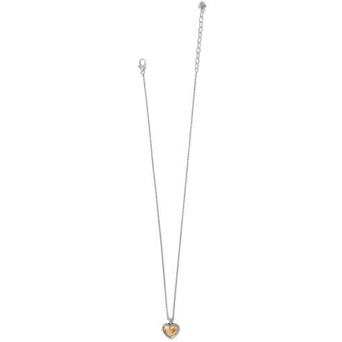 Brighton | Pretty Tough Bold Two Tone Heart Petite Necklace - bestdisneylandrvpark