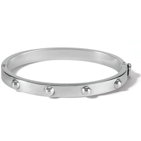 Brighton | Pretty Tough Groove Hinged Bangle Bracelet in Silver Tone - bestdisneylandrvpark