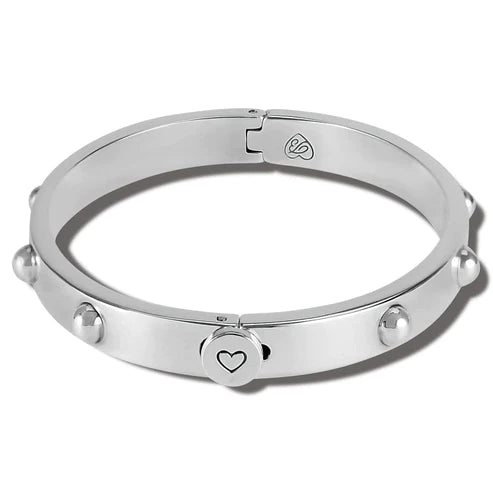 Brighton | Pretty Tough Groove Hinged Bangle Bracelet in Silver Tone - bestdisneylandrvpark