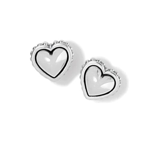 Brighton | Pretty Tough Petite Heart Post Earrings in Silver and Gold Tone - bestdisneylandrvpark