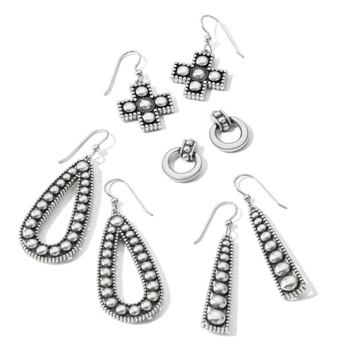 Brighton | Pretty Tough Small Cross Drop Earrings in Silver Tone - bestdisneylandrvpark