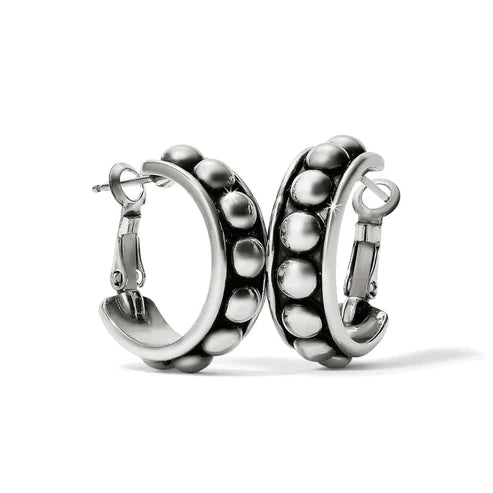 Brighton | Pretty Tough Stud Medium Leverback Hoop Earring in Silver Tone - bestdisneylandrvpark