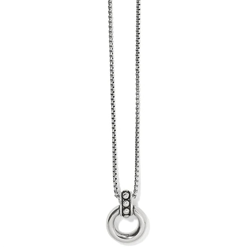 Brighton | Pretty Tough Stud Ring Necklace in Silver Tone - bestdisneylandrvpark