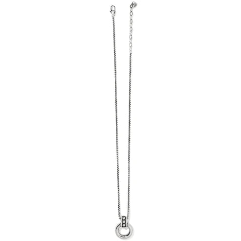 Brighton | Pretty Tough Stud Ring Necklace in Silver Tone - bestdisneylandrvpark