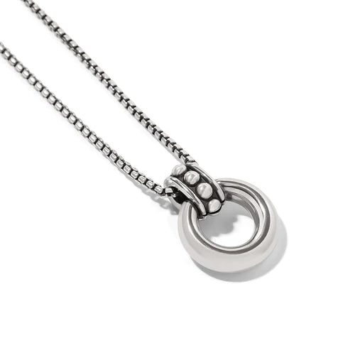 Brighton | Pretty Tough Stud Ring Necklace in Silver Tone - bestdisneylandrvpark