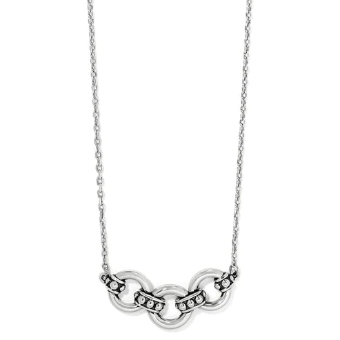 Brighton | Pretty Tough Stud Trio Necklace in Silver Tone - bestdisneylandrvpark