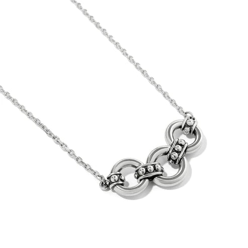 Brighton | Pretty Tough Stud Trio Necklace in Silver Tone - bestdisneylandrvpark