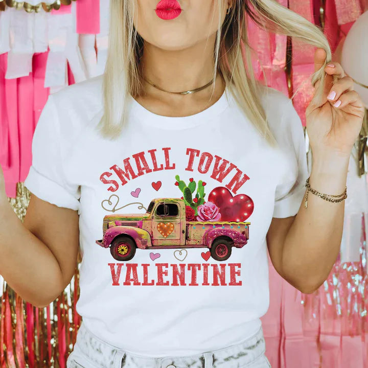 Online Exclusive | Small Town Valentine Short Sleeve Graphic Tee in White - bestdisneylandrvpark