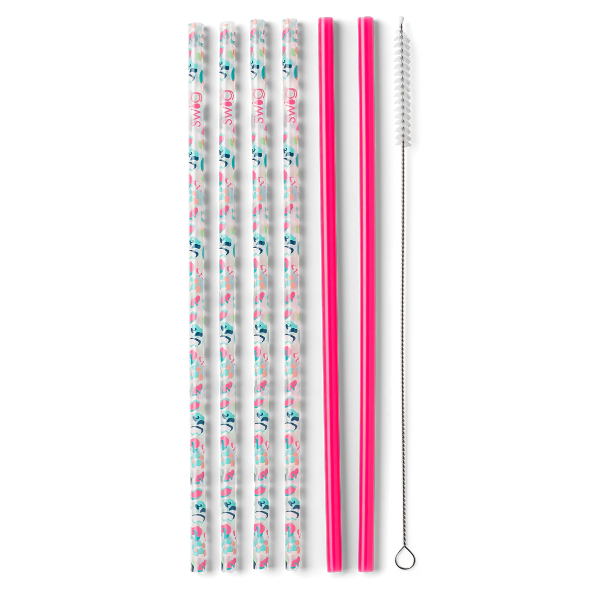 Swig | Party Animal + Hot Pink  Reusable Straw Set - bestdisneylandrvpark