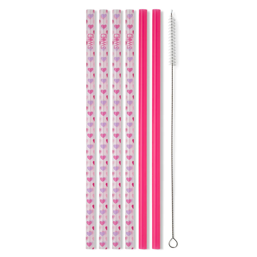 Swig | Falling In Love + Pink Reusable Straw Set - bestdisneylandrvpark