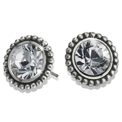 Brighton | Silver Tone Twinkle Large Post Earrings in Clear Crystal - bestdisneylandrvpark