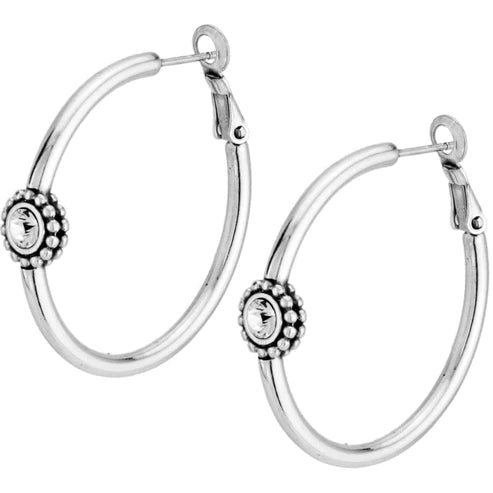 Brighton | Twinkle Medium Hoop Post Earrings in Silver Tone - bestdisneylandrvpark