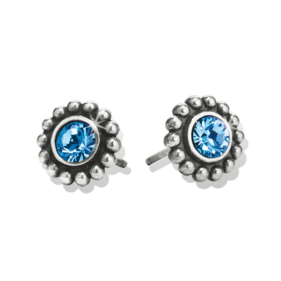 Brighton | Silver Tone Twinkle Mini Post Earrings in Blue Crystal - bestdisneylandrvpark