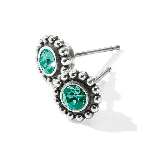 Brighton | Silver Tone Twinkle Mini Post Earrings in Emerald - bestdisneylandrvpark