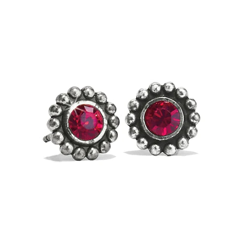 Brighton | Silver Tone Twinkle Mini Post Earrings in Garnet - bestdisneylandrvpark