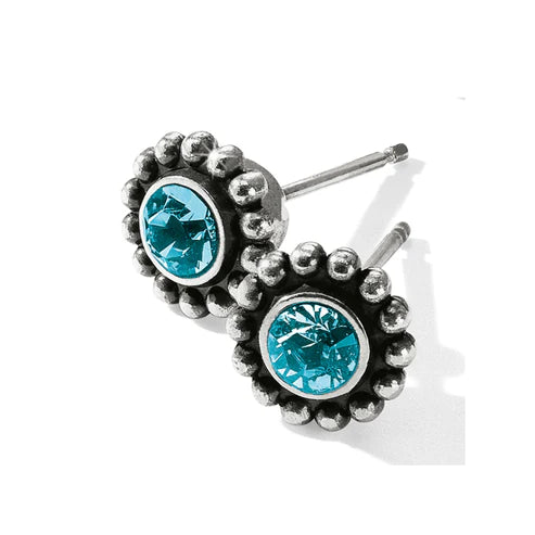 Brighton | Silver Tone Twinkle Mini Post Earrings in Blue Zircon - bestdisneylandrvpark