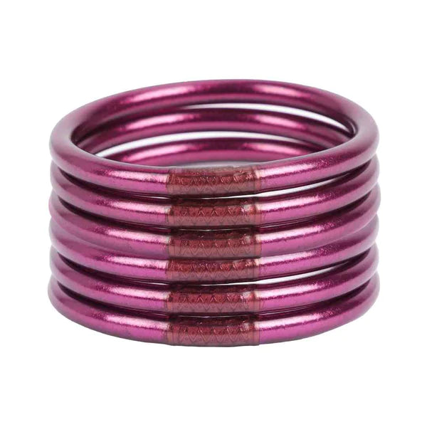 BuDhaGirl | Set of Six | All Weather Bangles in Amethyst - bestdisneylandrvpark