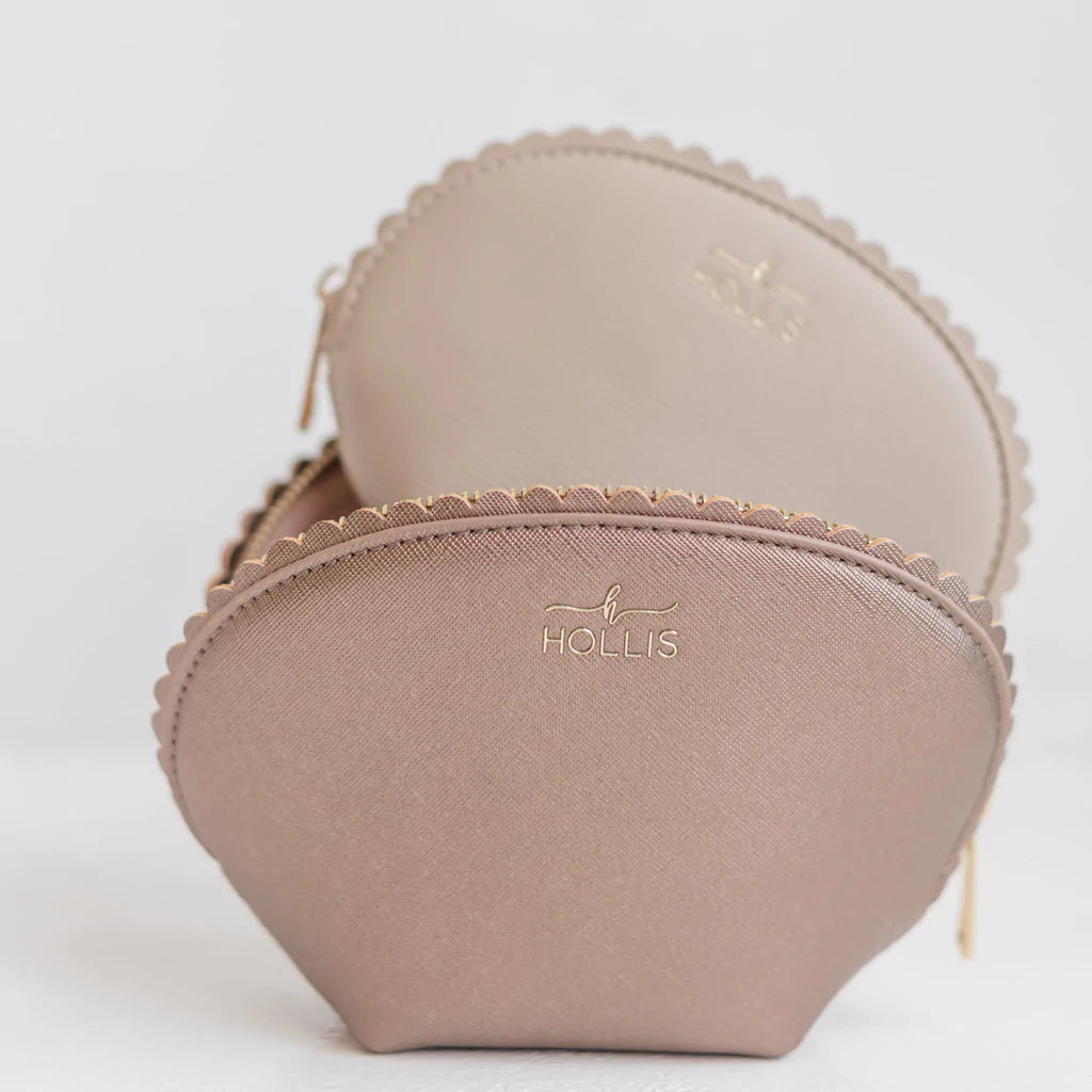 Hollis | Scallop Set in Metallic Mocha and Nude - bestdisneylandrvpark