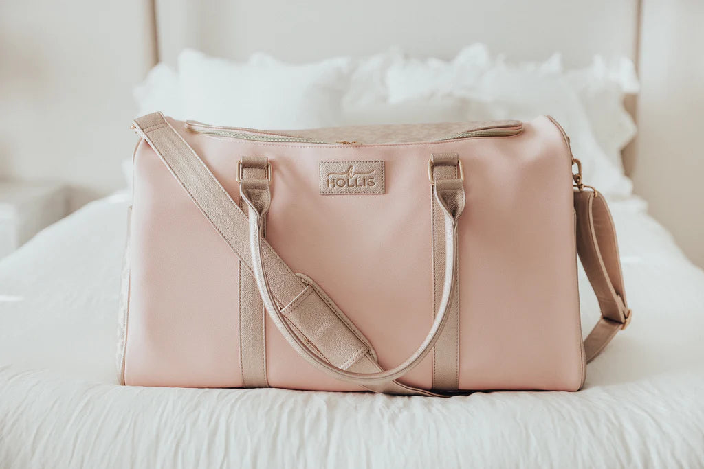 Hollis | Lux Weekender Bag in Blush - bestdisneylandrvpark