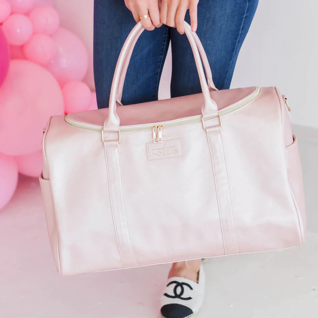 Hollis | Lux Weekender Bag in Solid Blush - bestdisneylandrvpark