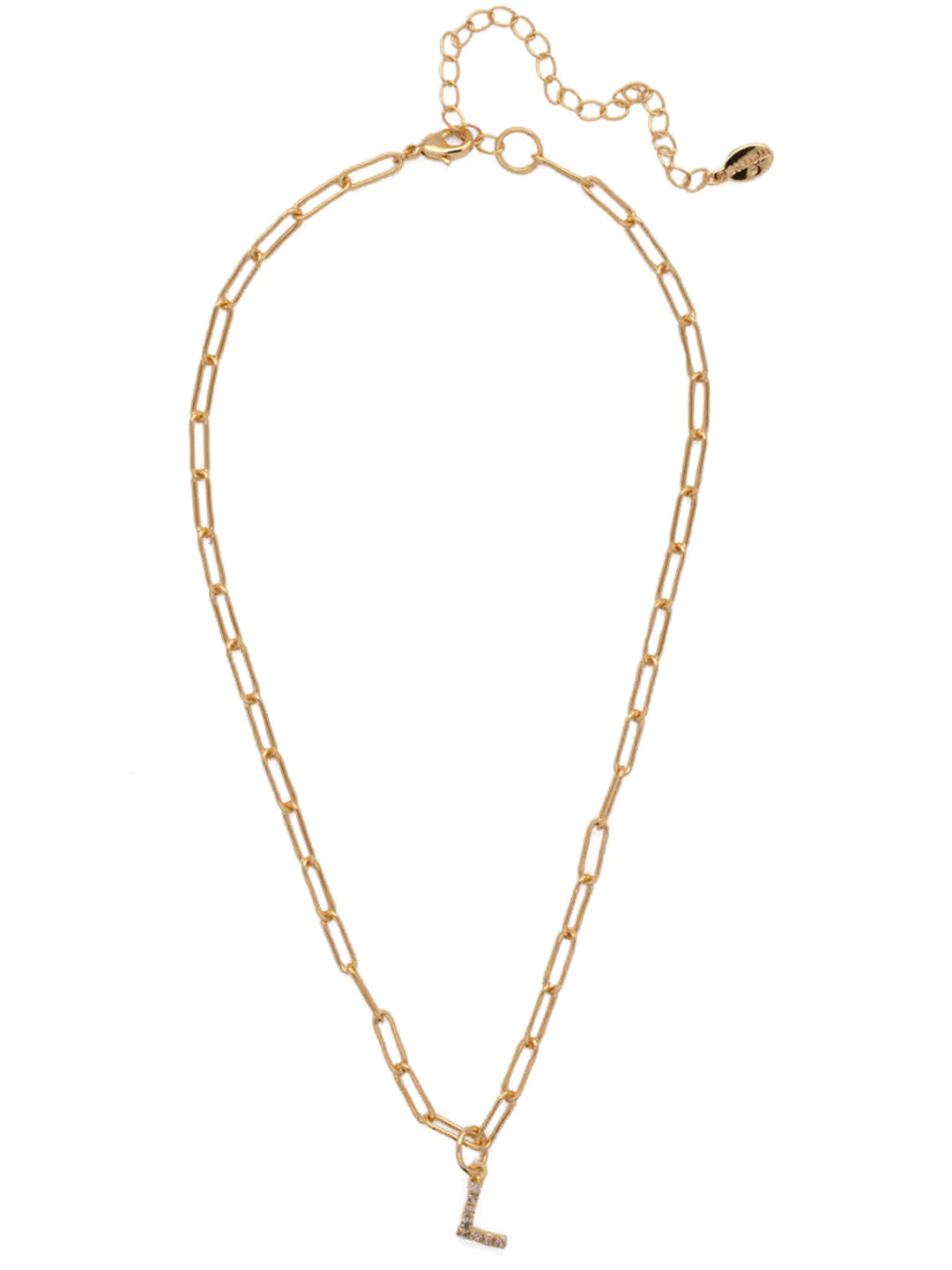 Sorrelli | Initial Pendant Necklace in Bright Gold Tone and Crystal - bestdisneylandrvpark