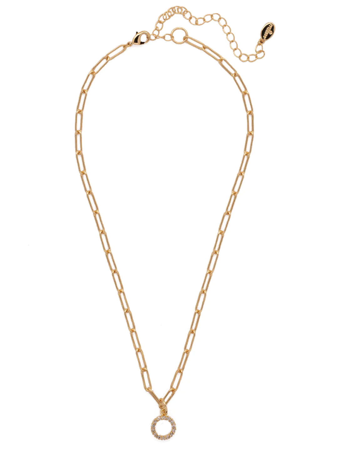 Sorrelli | Initial Pendant Necklace in Bright Gold Tone and Crystal - bestdisneylandrvpark