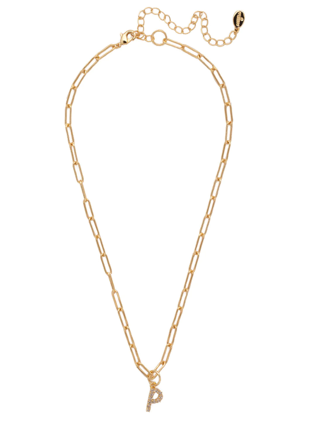 Sorrelli | Initial Pendant Necklace in Bright Gold Tone and Crystal - bestdisneylandrvpark