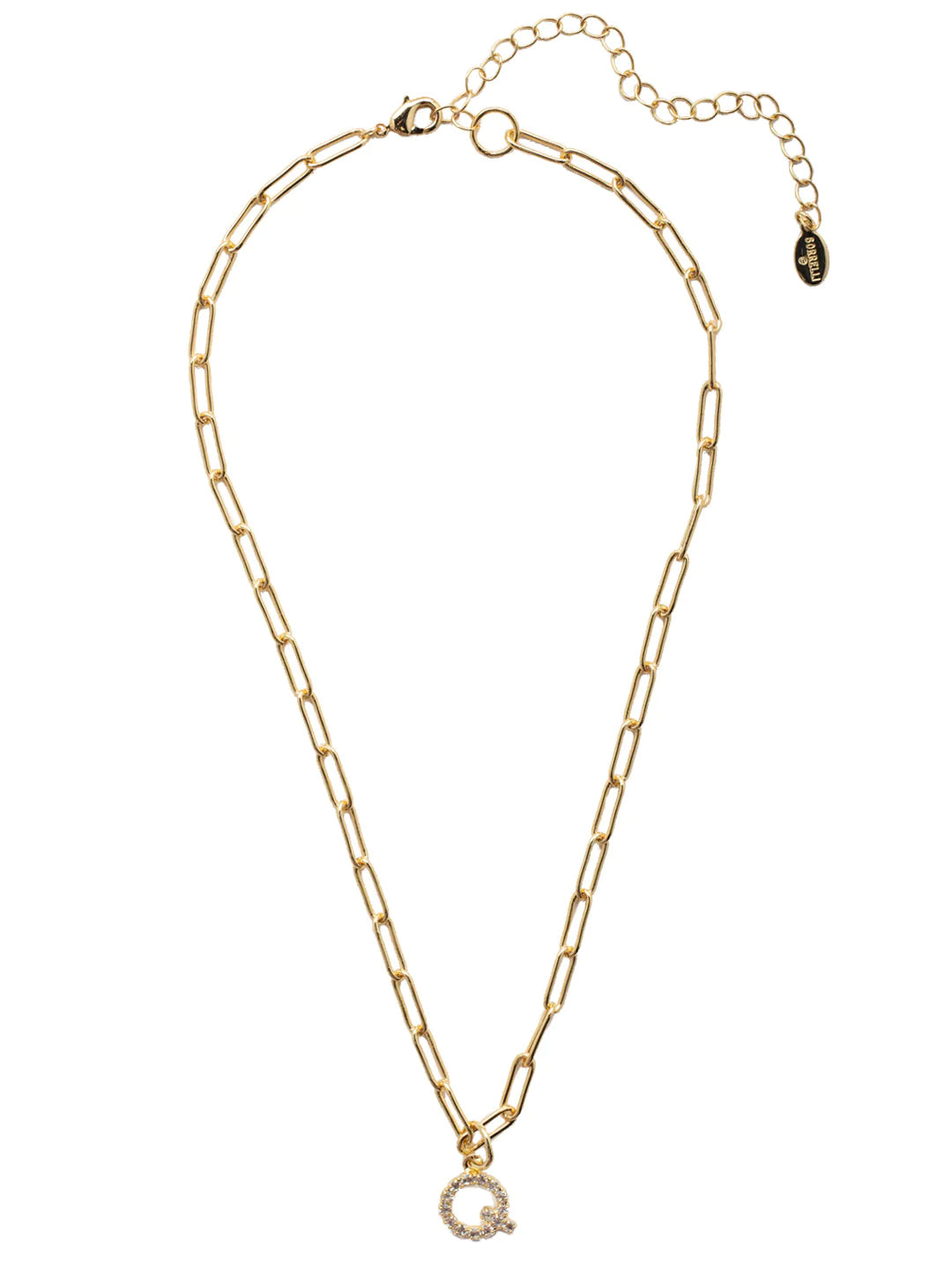 Sorrelli | Initial Pendant Necklace in Bright Gold Tone and Crystal - bestdisneylandrvpark