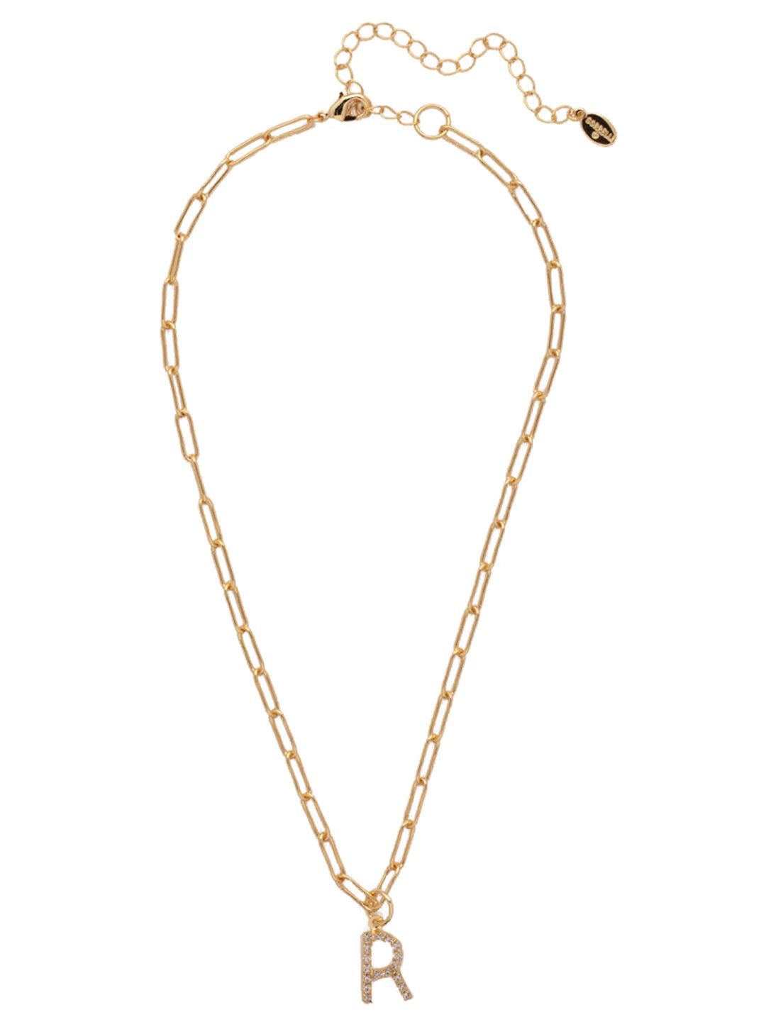 Sorrelli | Initial Pendant Necklace in Bright Gold Tone and Crystal - bestdisneylandrvpark