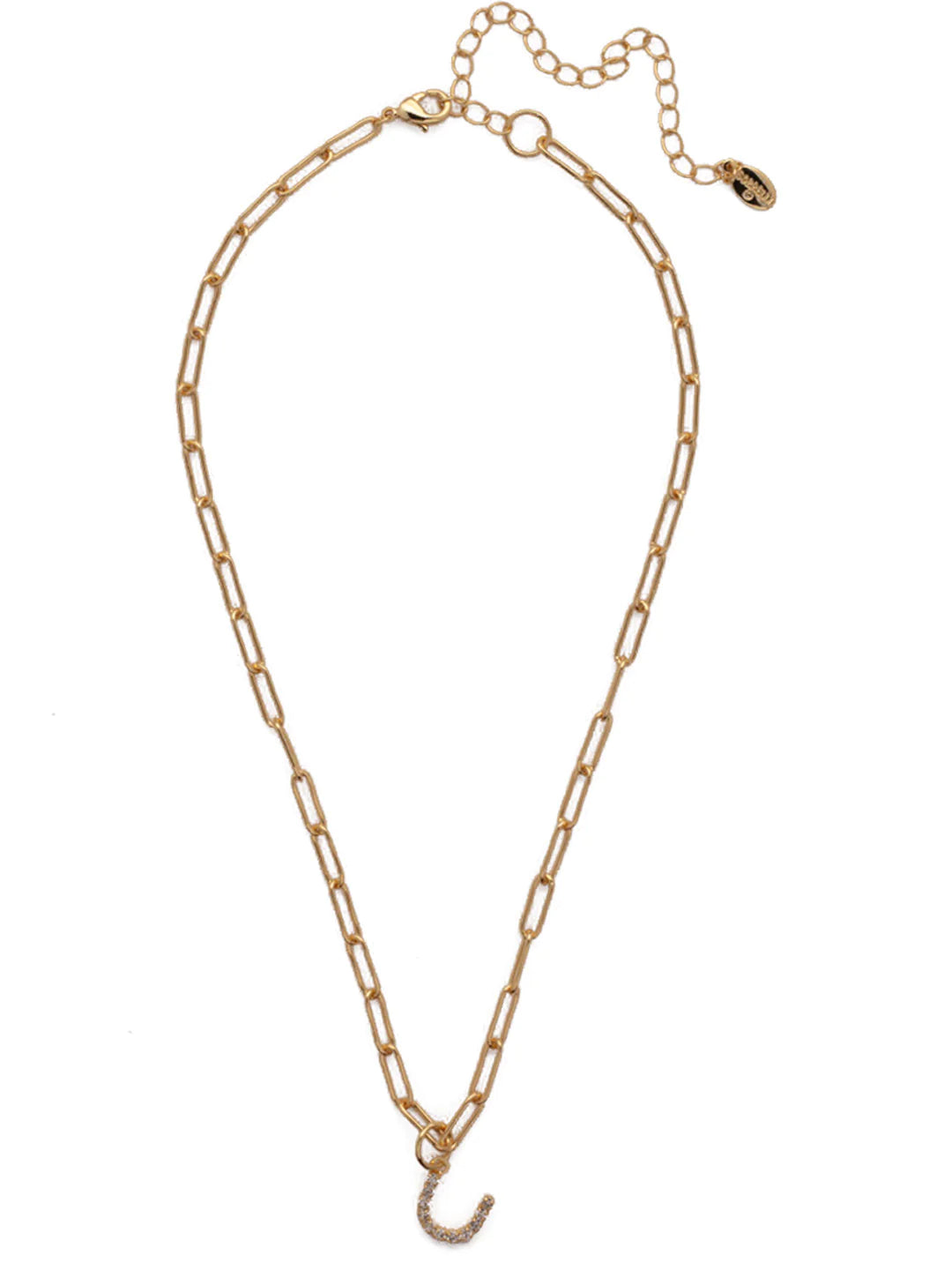 Sorrelli | Initial Pendant Necklace in Bright Gold Tone and Crystal - bestdisneylandrvpark