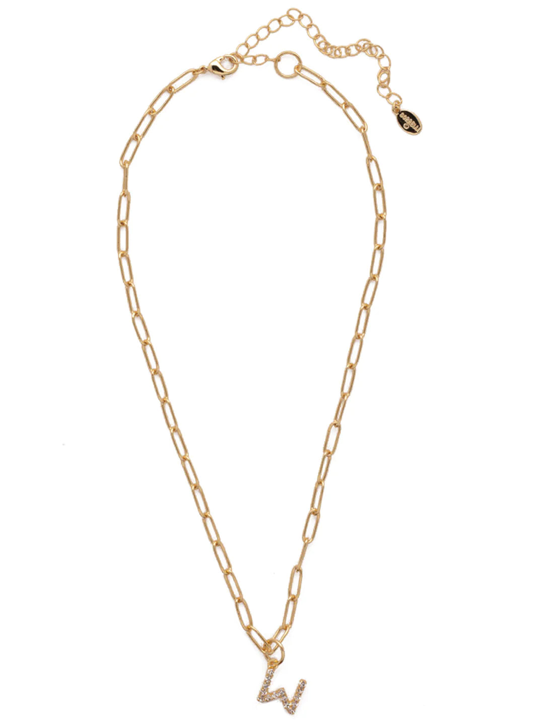 Sorrelli | Initial Pendant Necklace in Bright Gold Tone and Crystal - bestdisneylandrvpark