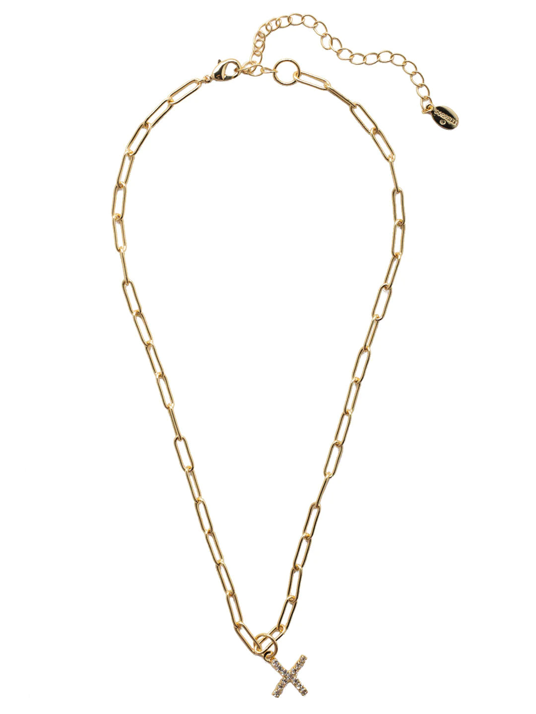 Sorrelli | Initial Pendant Necklace in Bright Gold Tone and Crystal - bestdisneylandrvpark