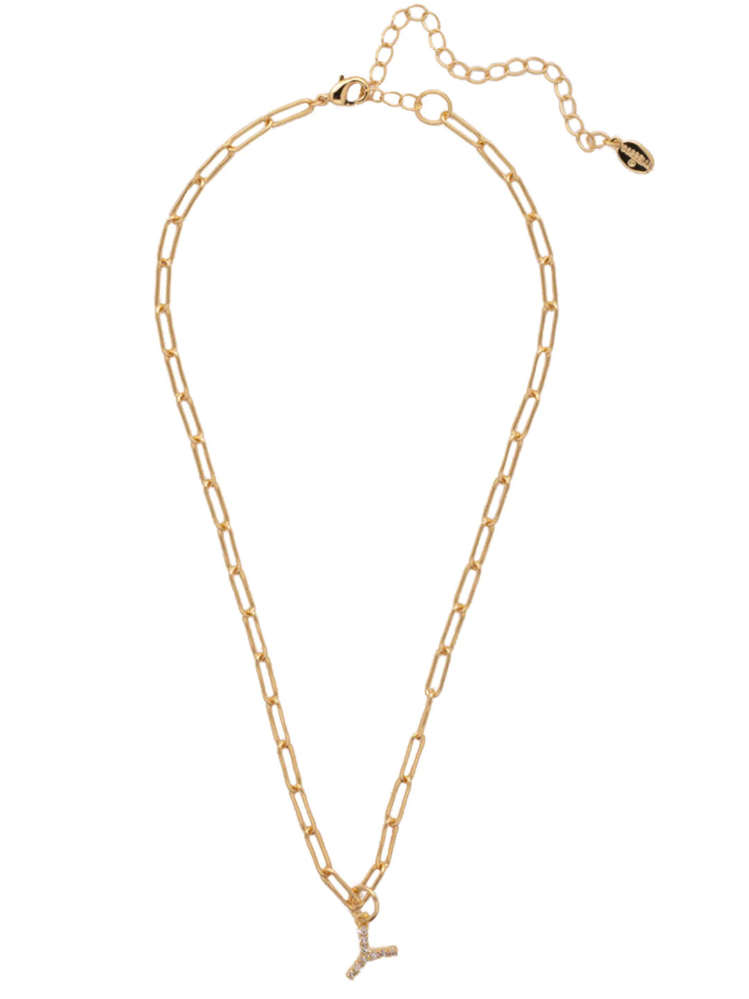 Sorrelli | Initial Pendant Necklace in Bright Gold Tone and Crystal - bestdisneylandrvpark