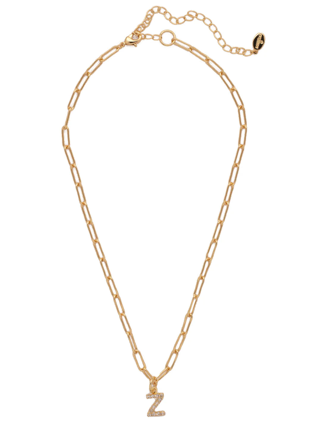 Sorrelli | Initial Pendant Necklace in Bright Gold Tone and Crystal - bestdisneylandrvpark