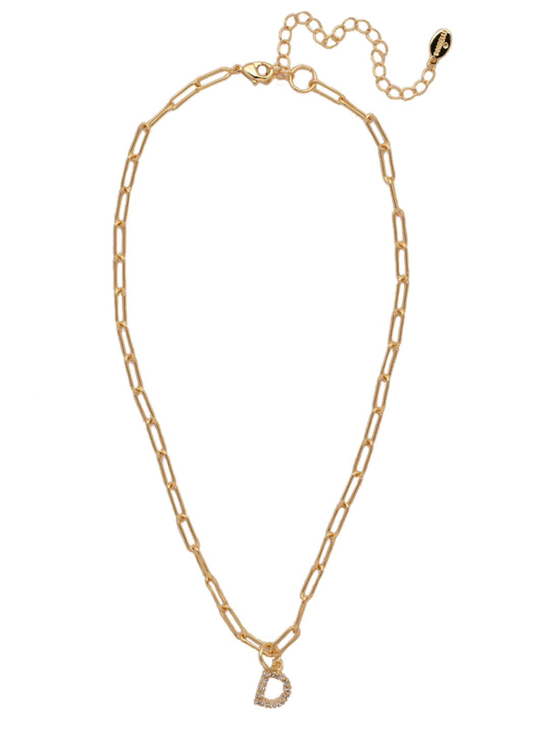 Sorrelli | Initial Pendant Necklace in Bright Gold Tone and Crystal - bestdisneylandrvpark