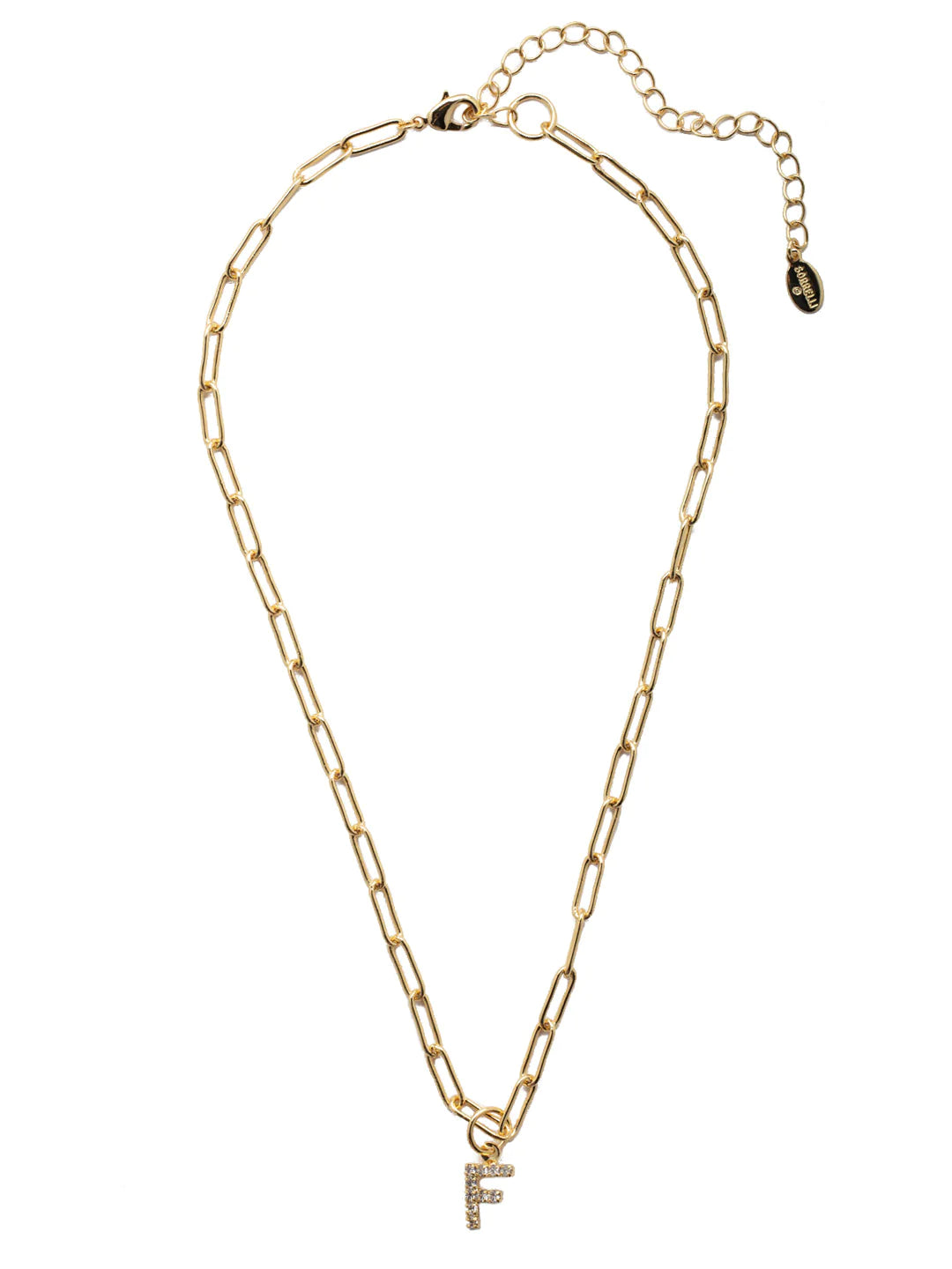 Sorrelli | Initial Pendant Necklace in Bright Gold Tone and Crystal - bestdisneylandrvpark