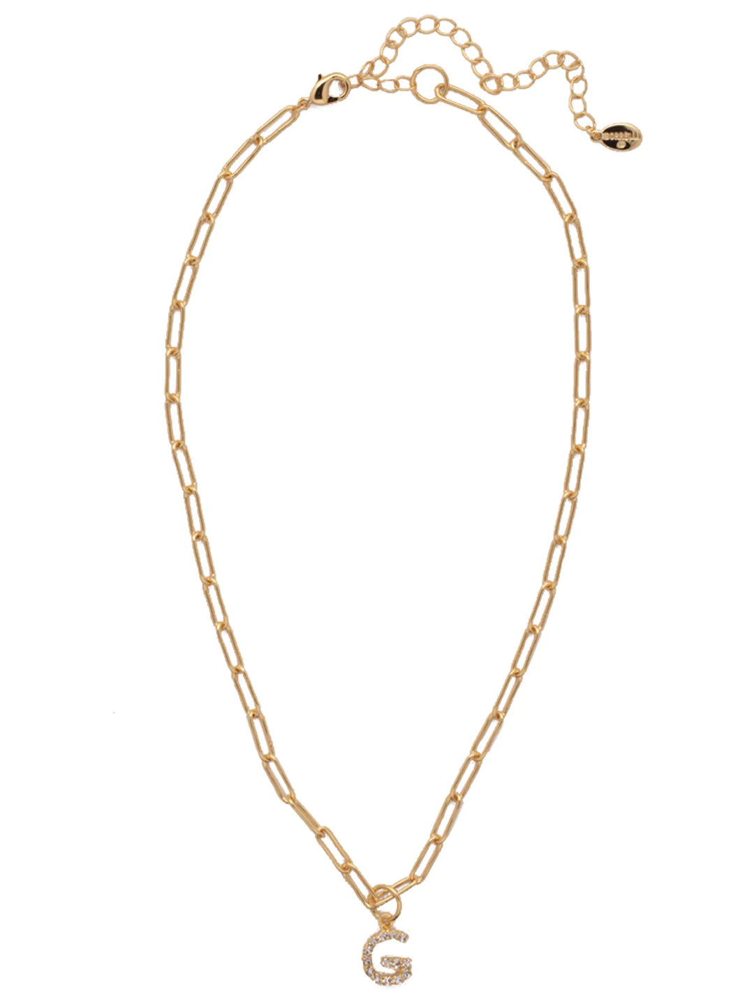 Sorrelli | Initial Pendant Necklace in Bright Gold Tone and Crystal - bestdisneylandrvpark