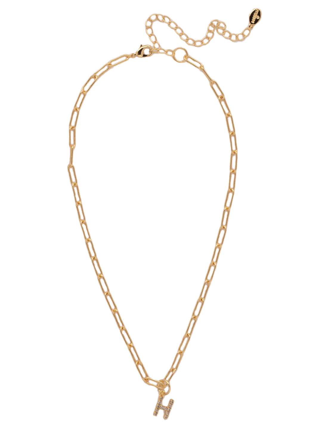 Sorrelli | Initial Pendant Necklace in Bright Gold Tone and Crystal - bestdisneylandrvpark