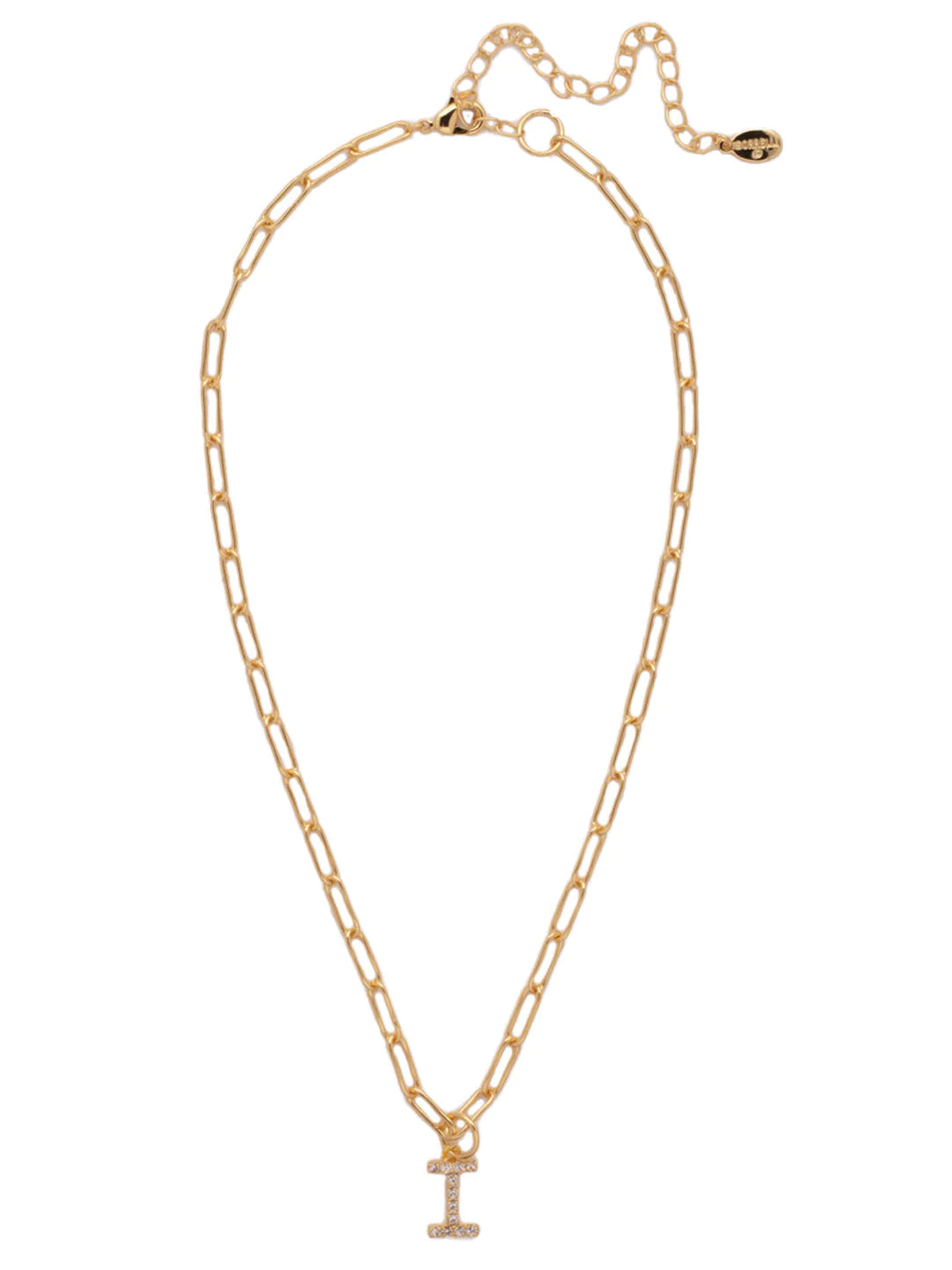 Sorrelli | Initial Pendant Necklace in Bright Gold Tone and Crystal - bestdisneylandrvpark