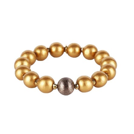 BuDhaGirl | Shaanti Bracelet in Gold Tone - bestdisneylandrvpark